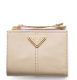  Ví Nữ Prada Small Leather Wallet 'Travertine Stone' 