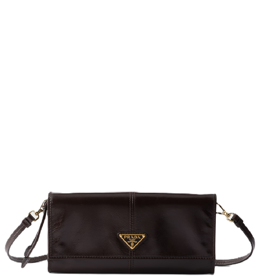  Túi Nữ Prada Wallet With Shoulder Strap 'Dark Brown' 