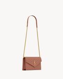  Ví Nữ Saint Laurent Envelope Chain Wallet 'Barely Pink' 