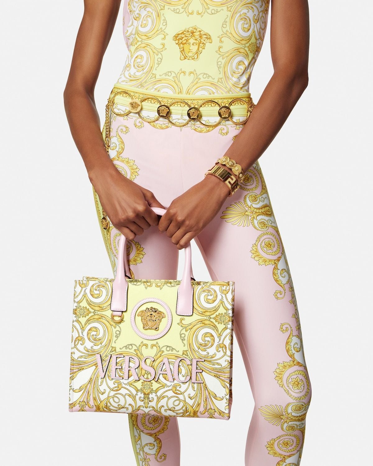  Túi Nữ Versace La Medusa Printed Small Tote 'Gold' 