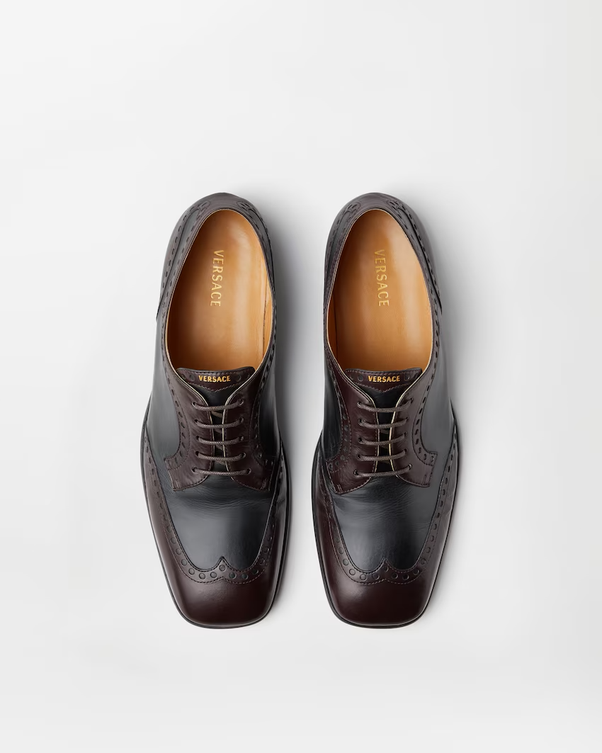  Giày Nam Versace Mick Leather Derby Shoes 'Black' 