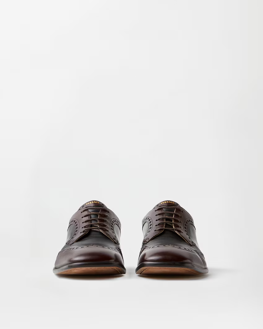  Giày Nam Versace Mick Leather Derby Shoes 'Black' 
