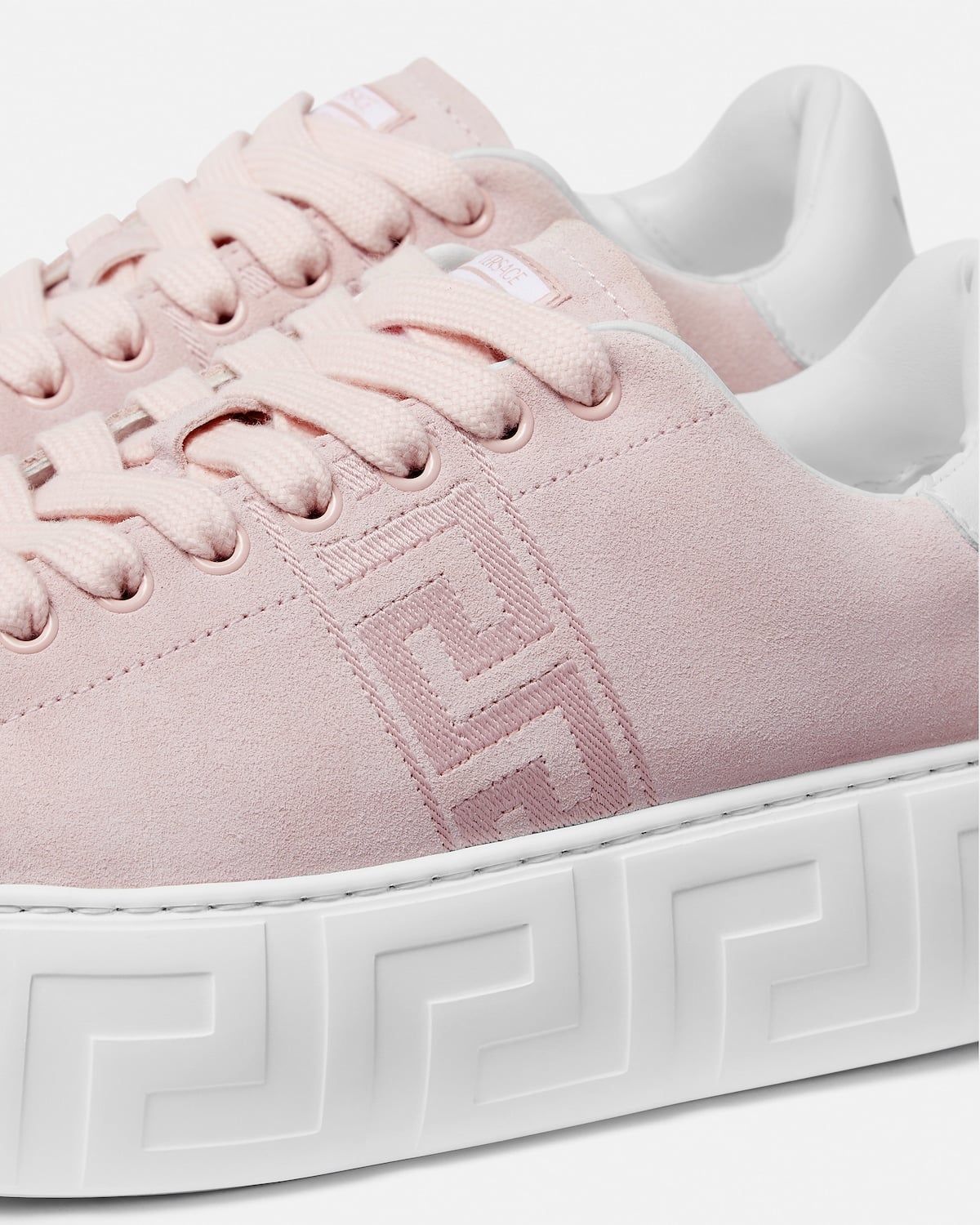  Giày Nữ Versace La Greca Platform Trainers 'Pink' 
