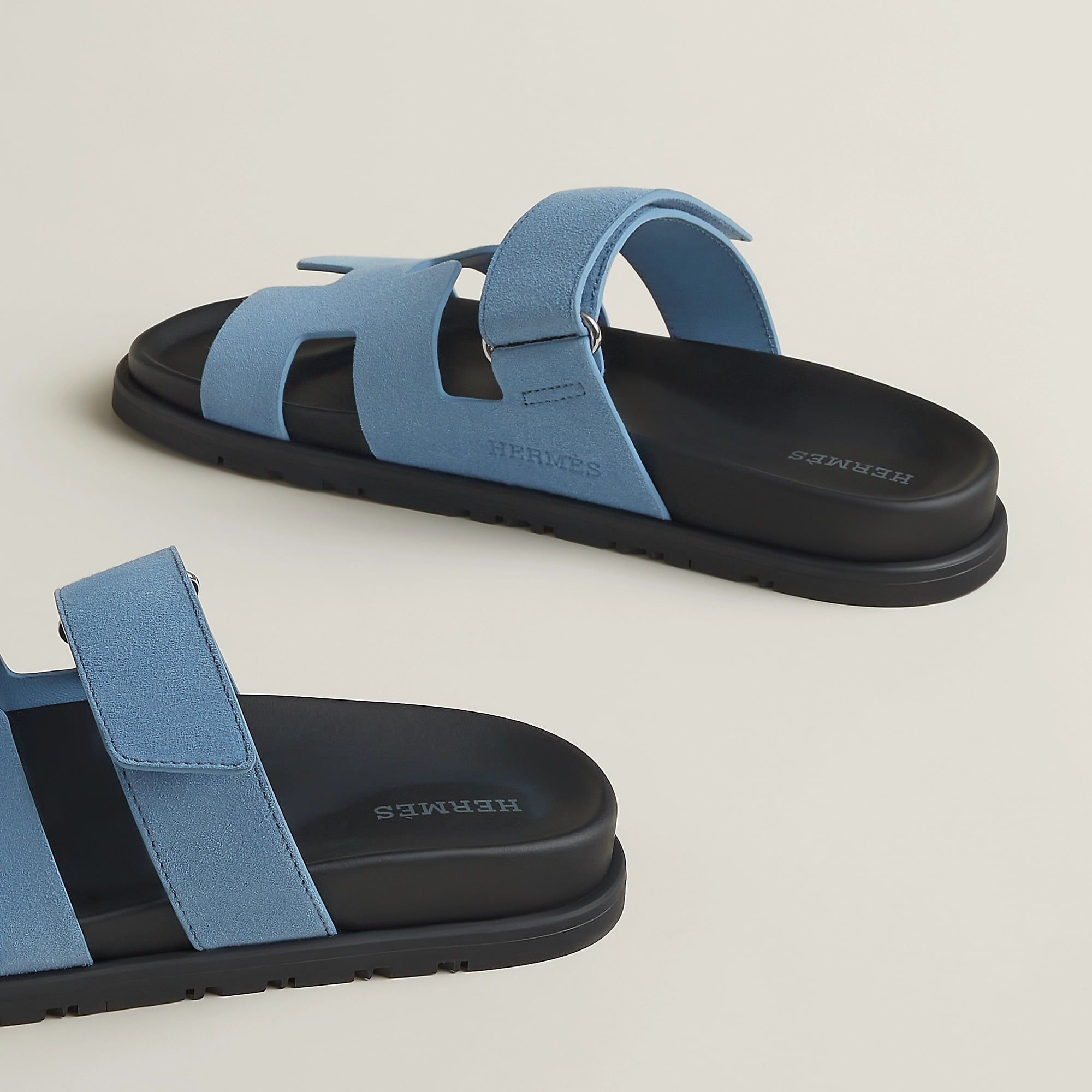  Dép Nữ Hermes Chypre Sandal 'Bleu Jean' 