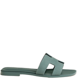  Dép Nữ Hermes Oran Sandal 'Bleu Tonnerre' 