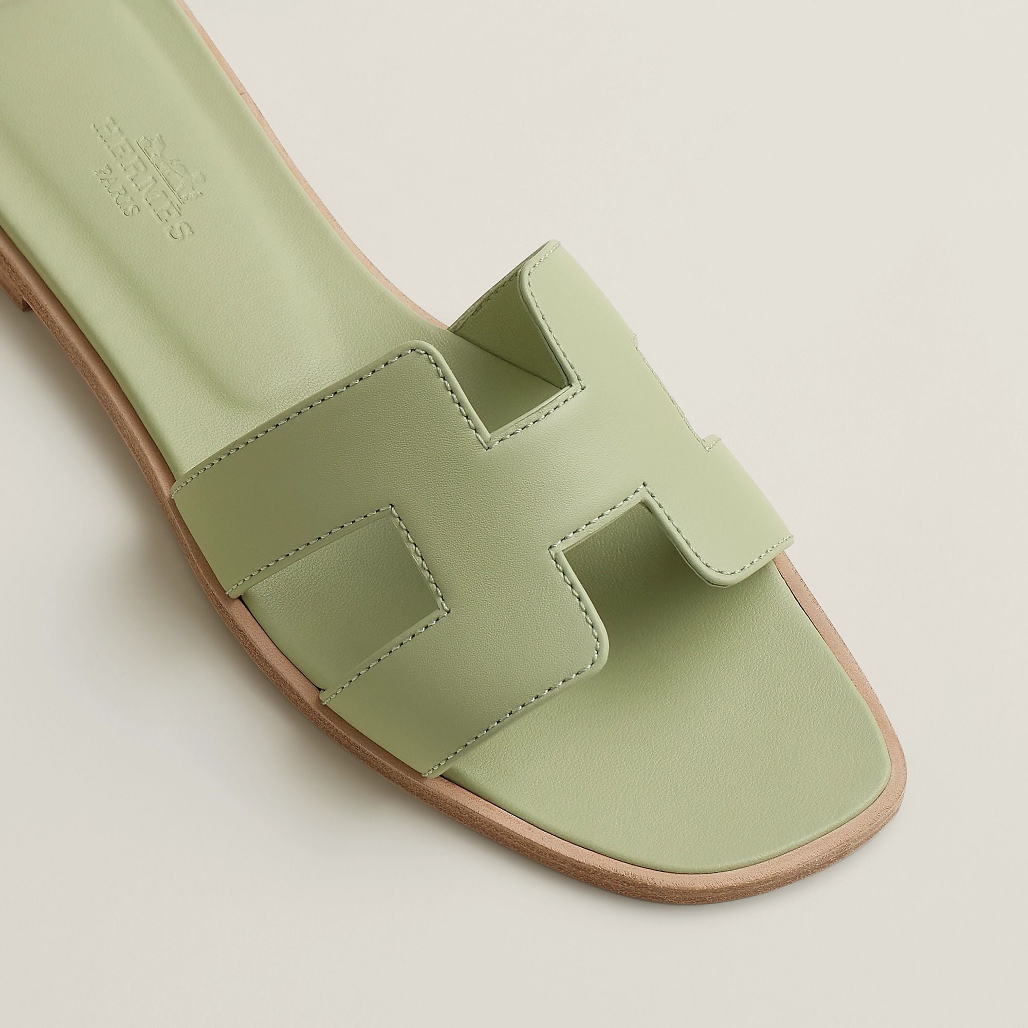  Dép Nữ Hermes Oran Sandal 'Vert De Mer' 