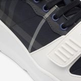  Giày Nam Burberry Check Sneakers 'Storm Blue' 