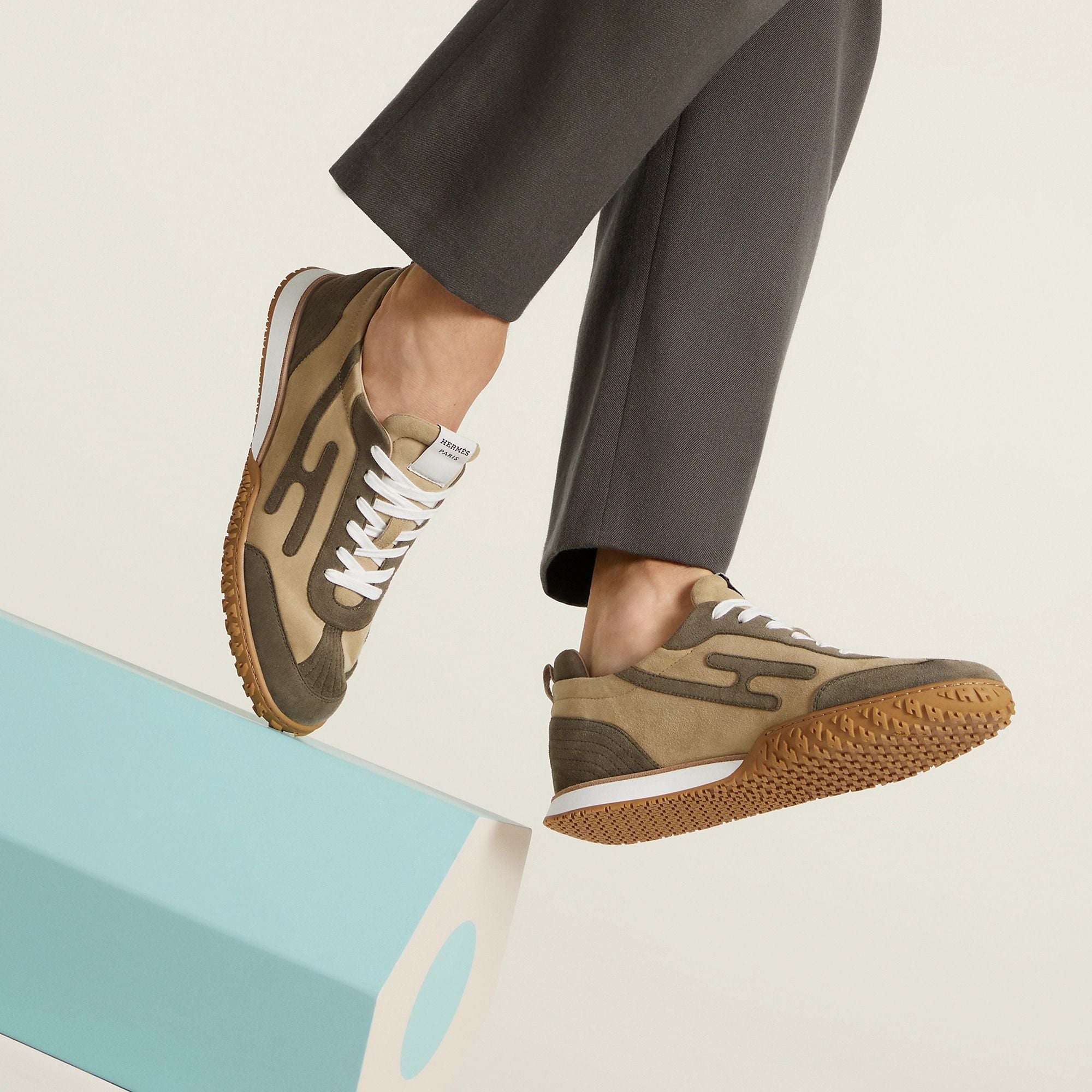  Giày Nam Hermes Jet Sneaker 'Beige Lin' 