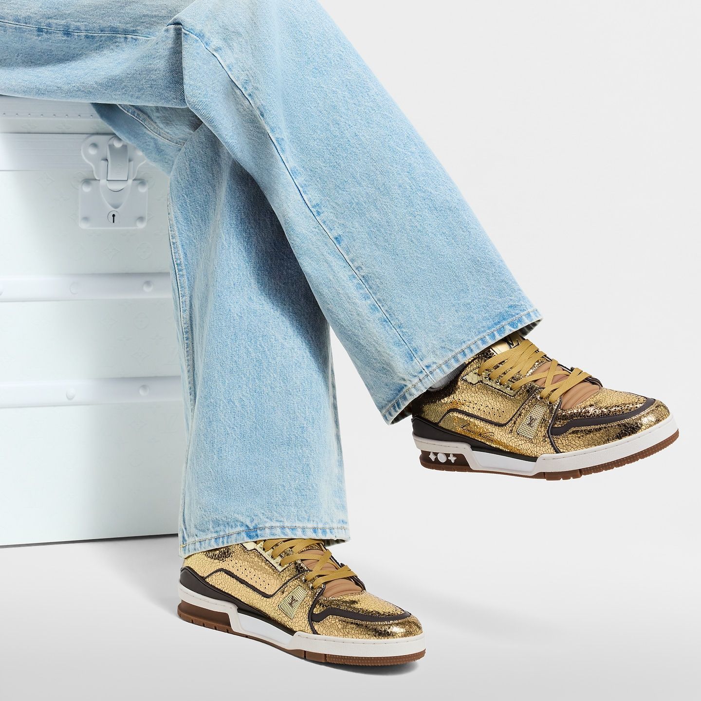  Giày Nam Louis Vuitton LV Trainer Sneaker 'Gold' 