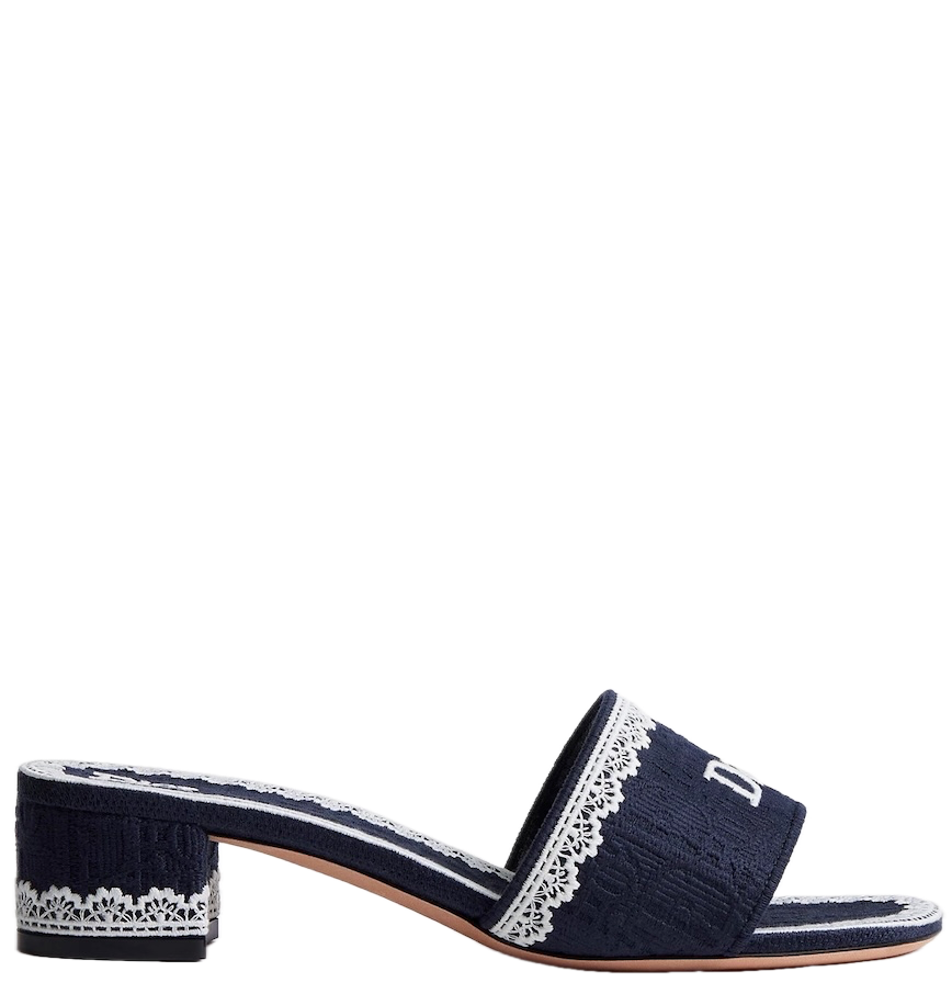  Giày Nữ Dior Dentelle Heeled Slide 'Blue' 