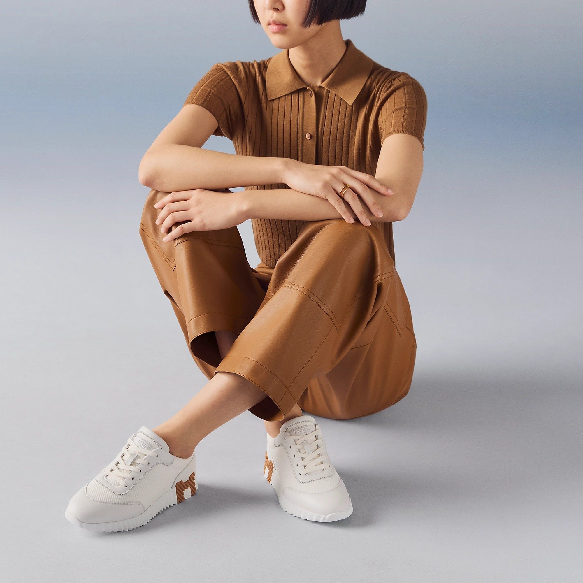  Giày Nữ Hermes Bouncing Sneaker 'Blanc' 