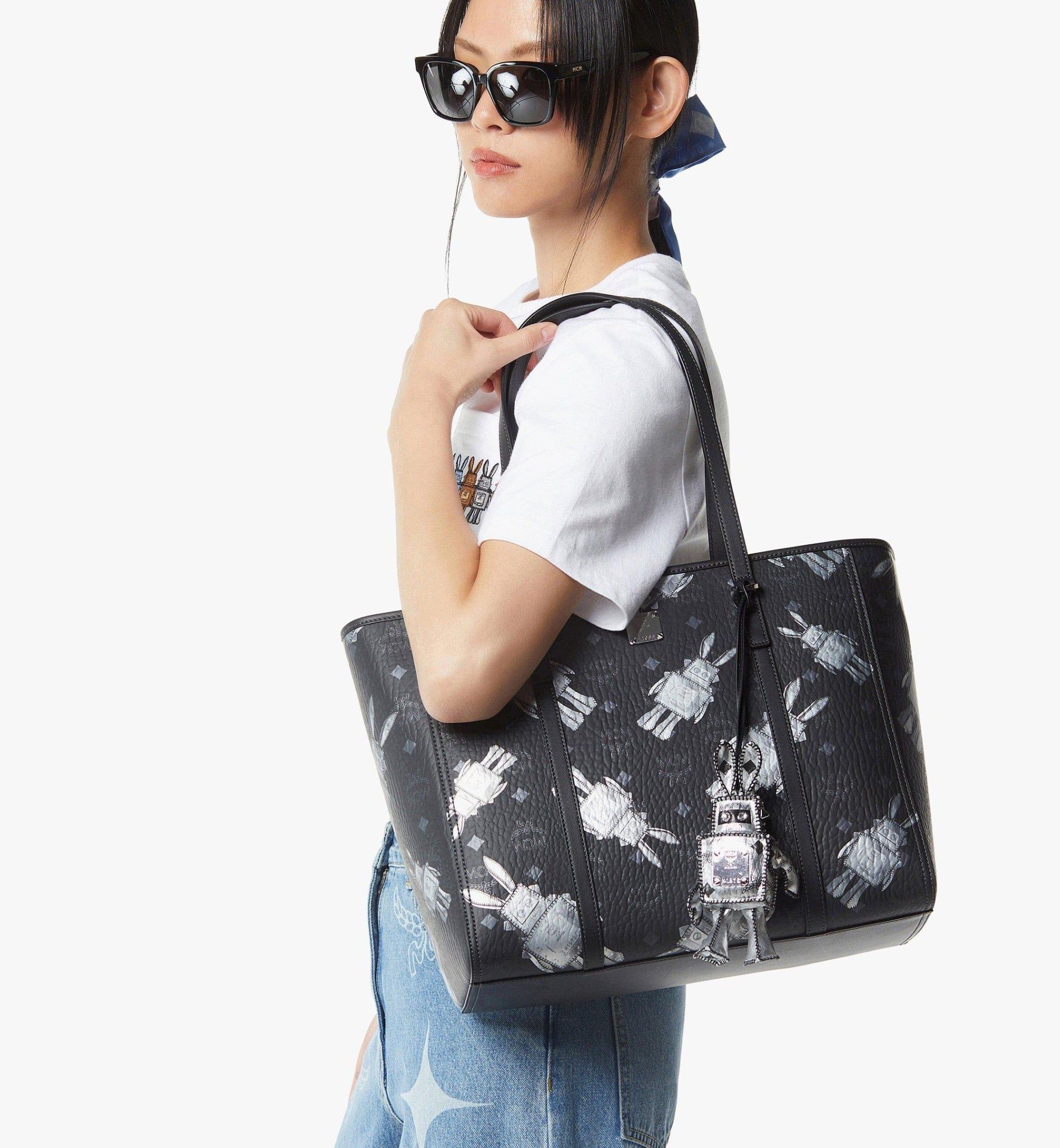  Túi MCM Toni Top Zip Shopper Bag 'Black' 