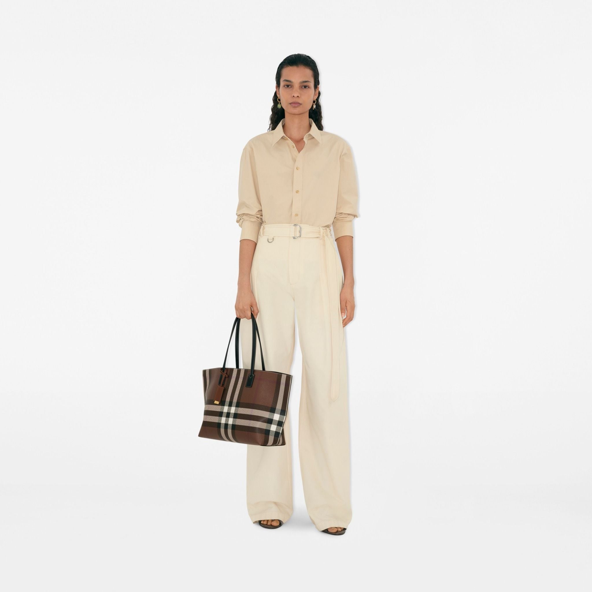  Túi Nữ Burberry Medium Check Tote 'Dark Brown' 