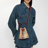  Túi Nữ Burberry Mini Check Bucket Bag 'Beige' 