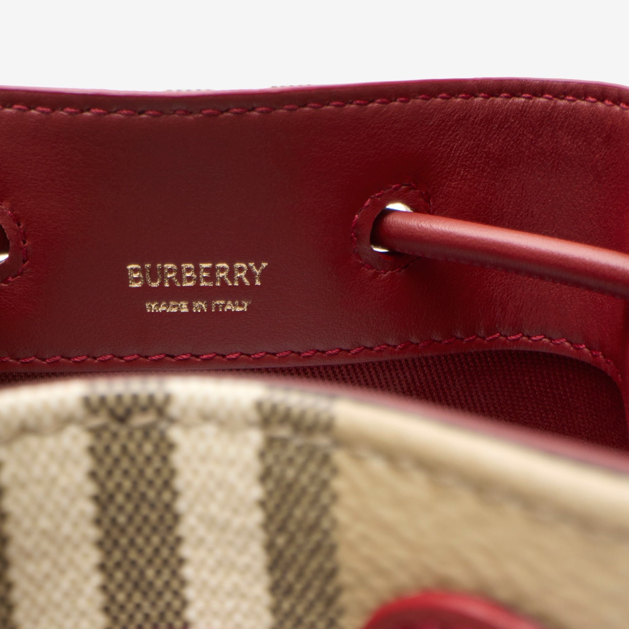  Túi Nữ Burberry Mini Check Bucket Bag 'Beige' 