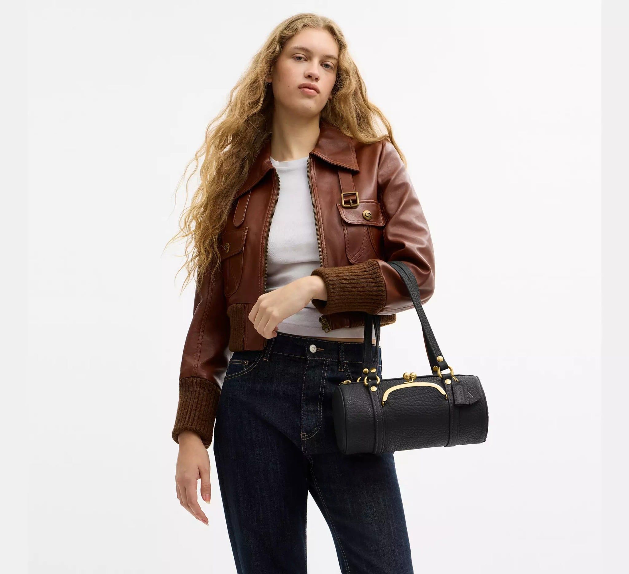  Túi Nữ Coach Kisslock Barrel Bag 28 'Black' 