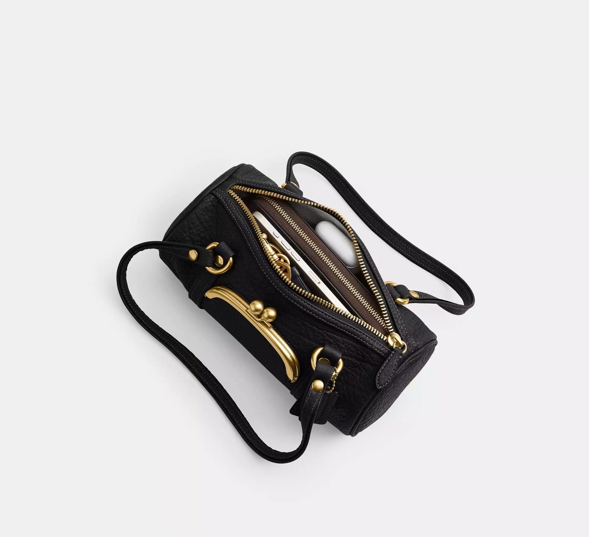  Túi Nữ Coach Kisslock Barrel Bag 28 'Black' 