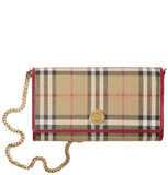  Ví Nữ Burberry Check Chain Strap Wallet 'Beige' 