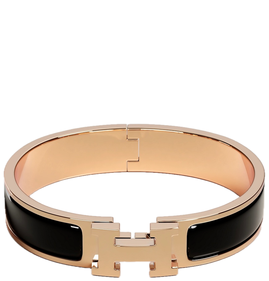  Vòng Tay Nữ Hermes Clic H 'Noir Rose Gold' 