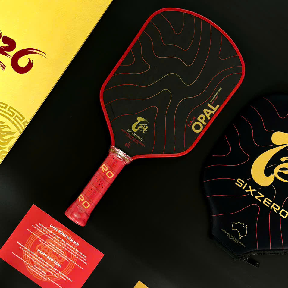  Vợt Pickleball Six Zero Black Opal Year Of Horse 'Red' 