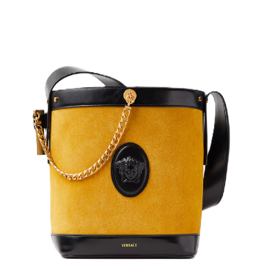  Túi Nữ Versace Pivot Small Suede Bucket Bag 'Yellow' 