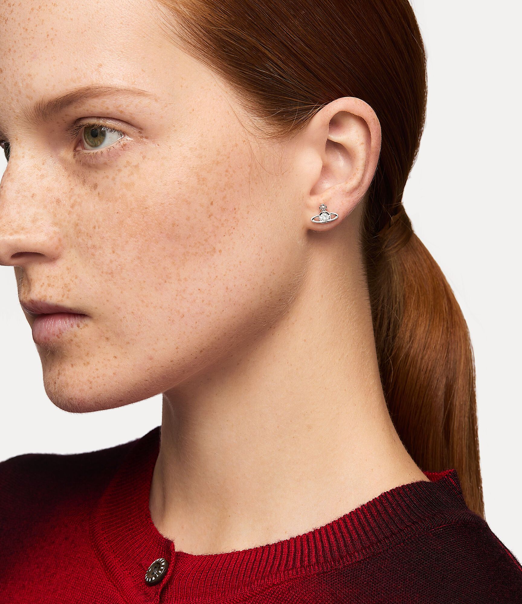  Khuyên Tai Nữ Vivienne Westwood Nano Solitaire 'Platinum' 