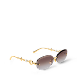  Kính Nữ Louis Vuitton LV Jewel Pearl Oval Sunglasses 'Gold' 