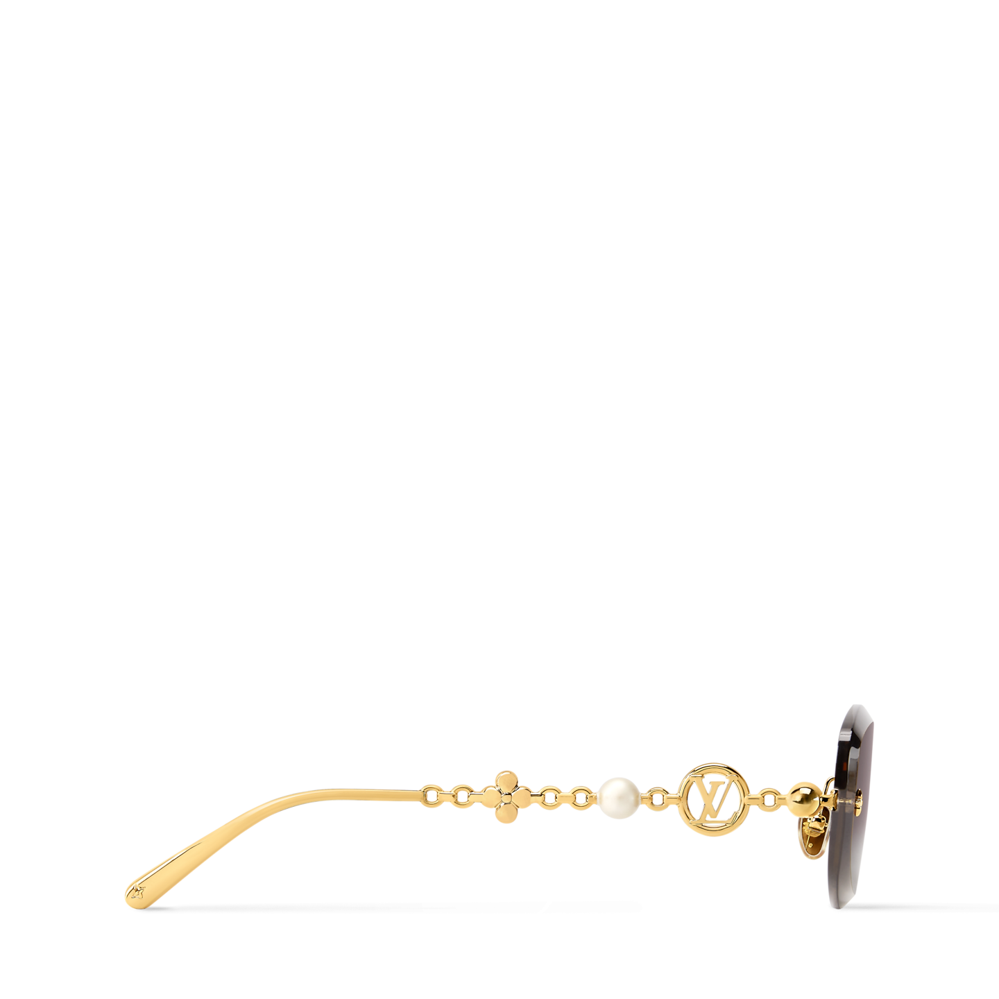  Kính Nữ Louis Vuitton LV Jewel Pearl Oval Sunglasses 'Gold' 