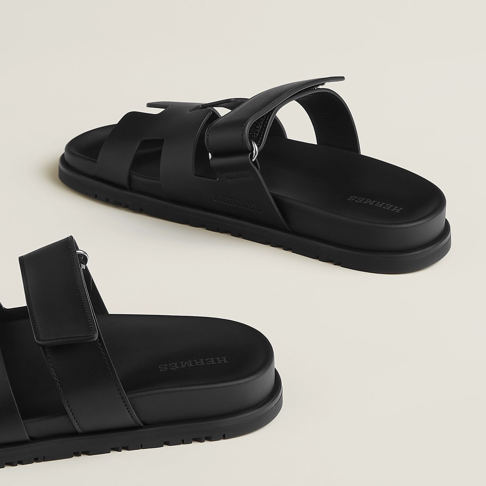  Dép Nữ Hermes Chypre Sandal 'Noir' 