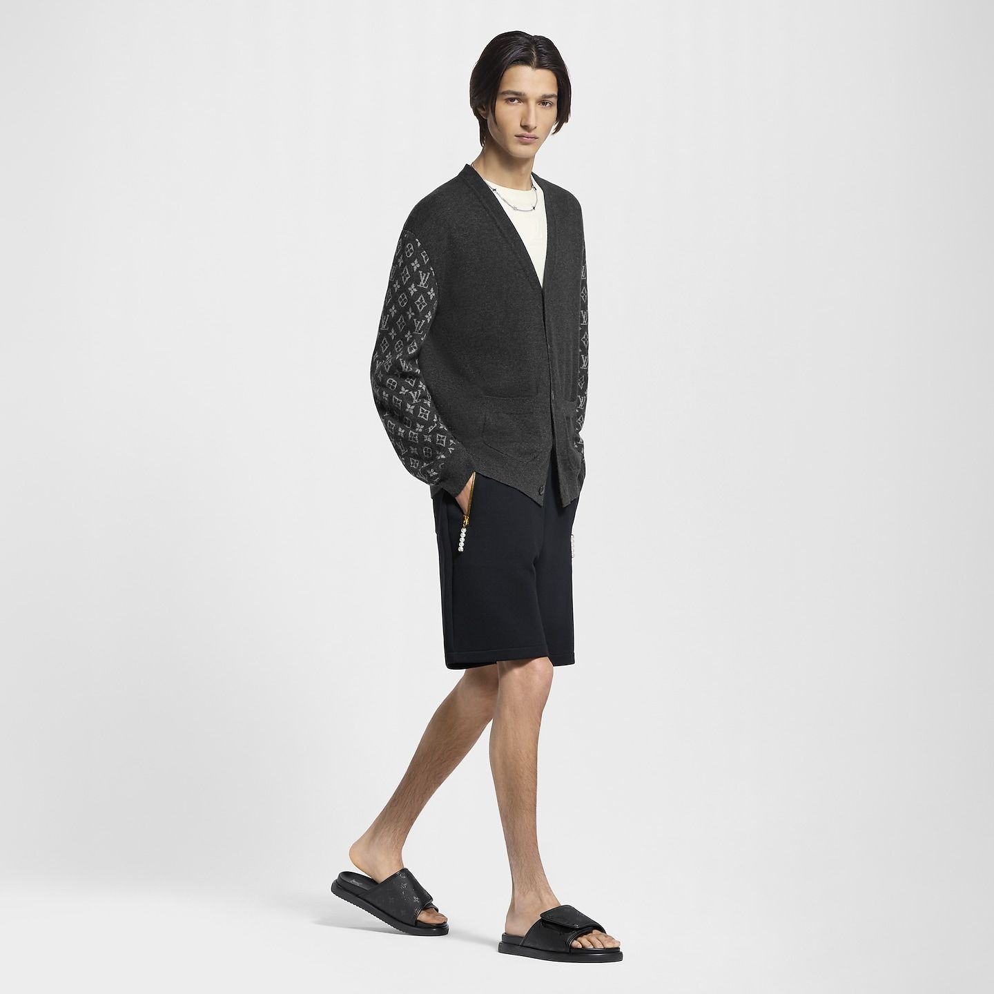  Giày Nam Louis Vuitton Miami Mules 'Black' 