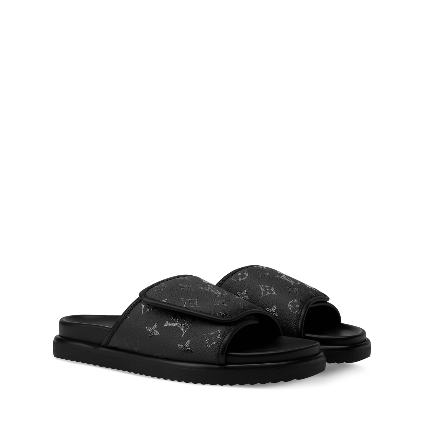  Giày Nam Louis Vuitton Miami Mules 'Black' 