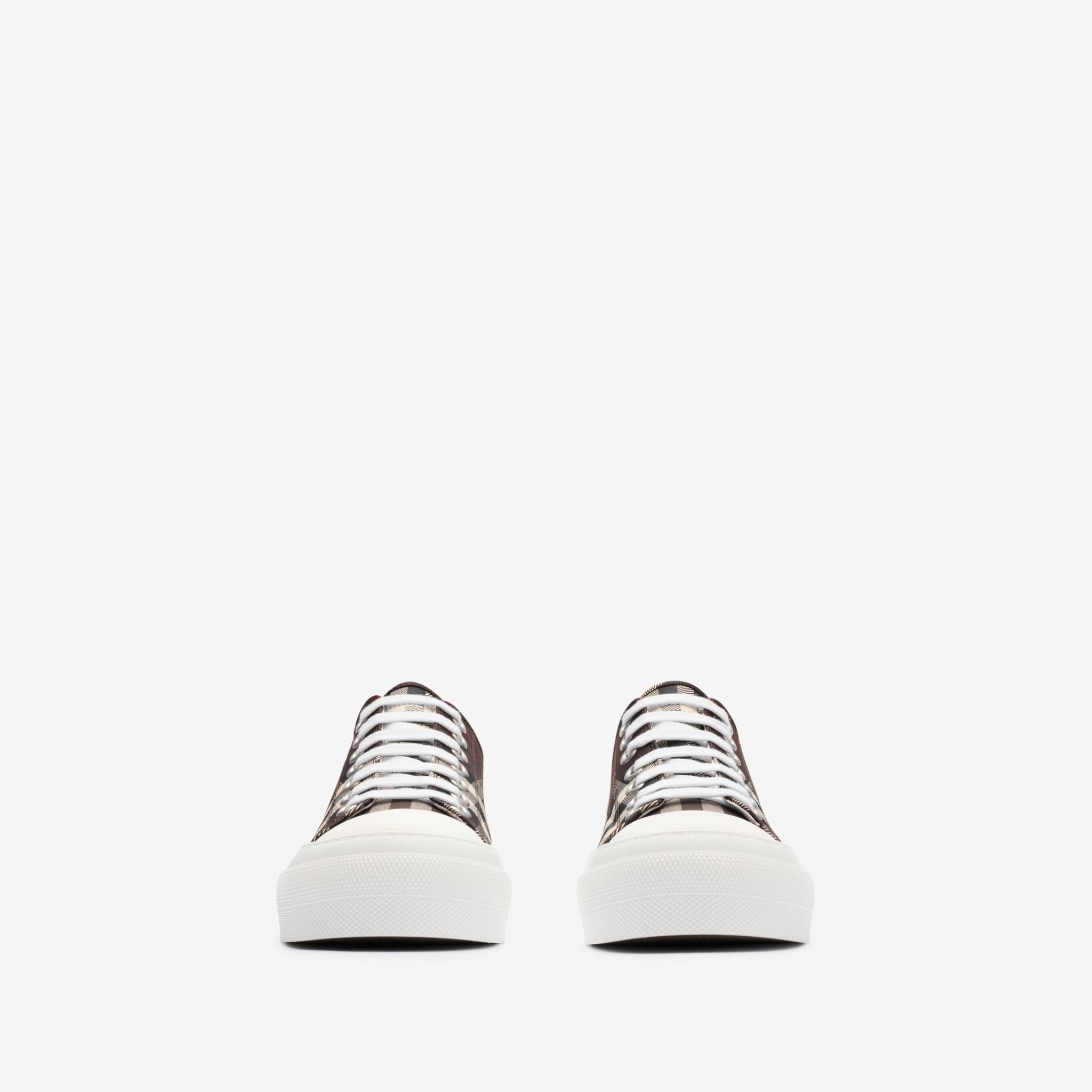  Giày Nữ Burberry Check Sneakers 'Mahogany' 
