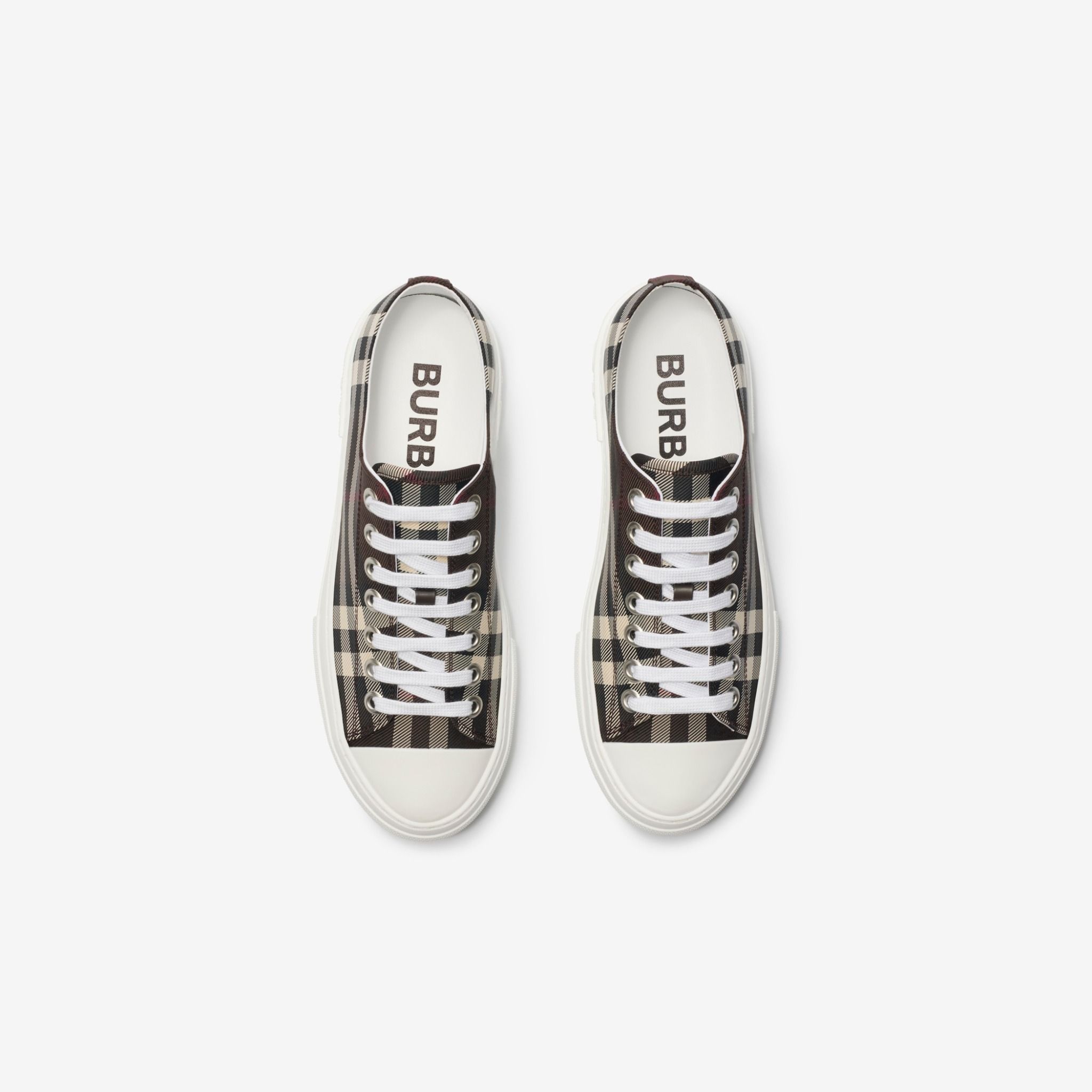 Giày Nữ Burberry Check Sneakers 'Mahogany' 