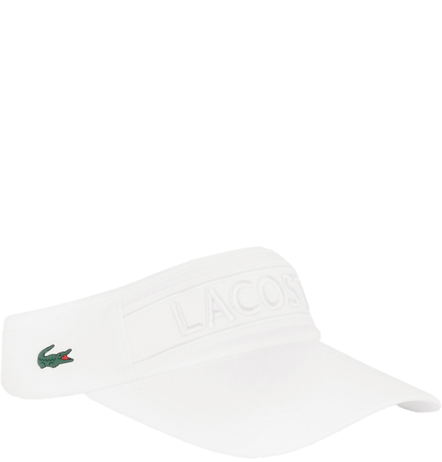  Mũ Lacoste Tape Logo Sun Visor 'White' 