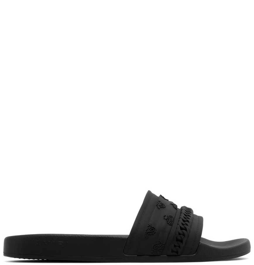  Dép Nam Amiri Bandana Chain Pool Slide 'Black Paisley' 