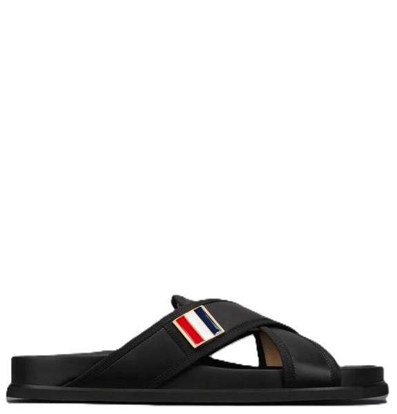  Dép Nam Thom Browne Leather Toe Ring Slide 'Black' 