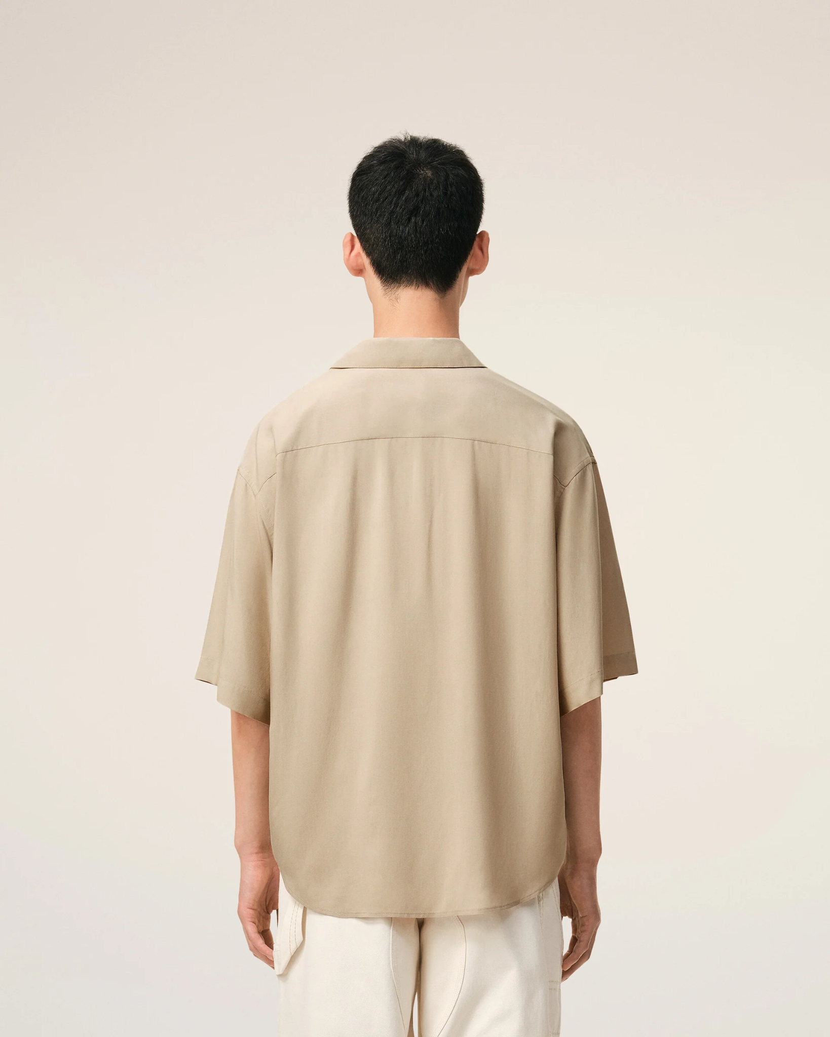  Áo Ami Paris Boxy Short Sleeve Embroidered Shirt 'Beige' 