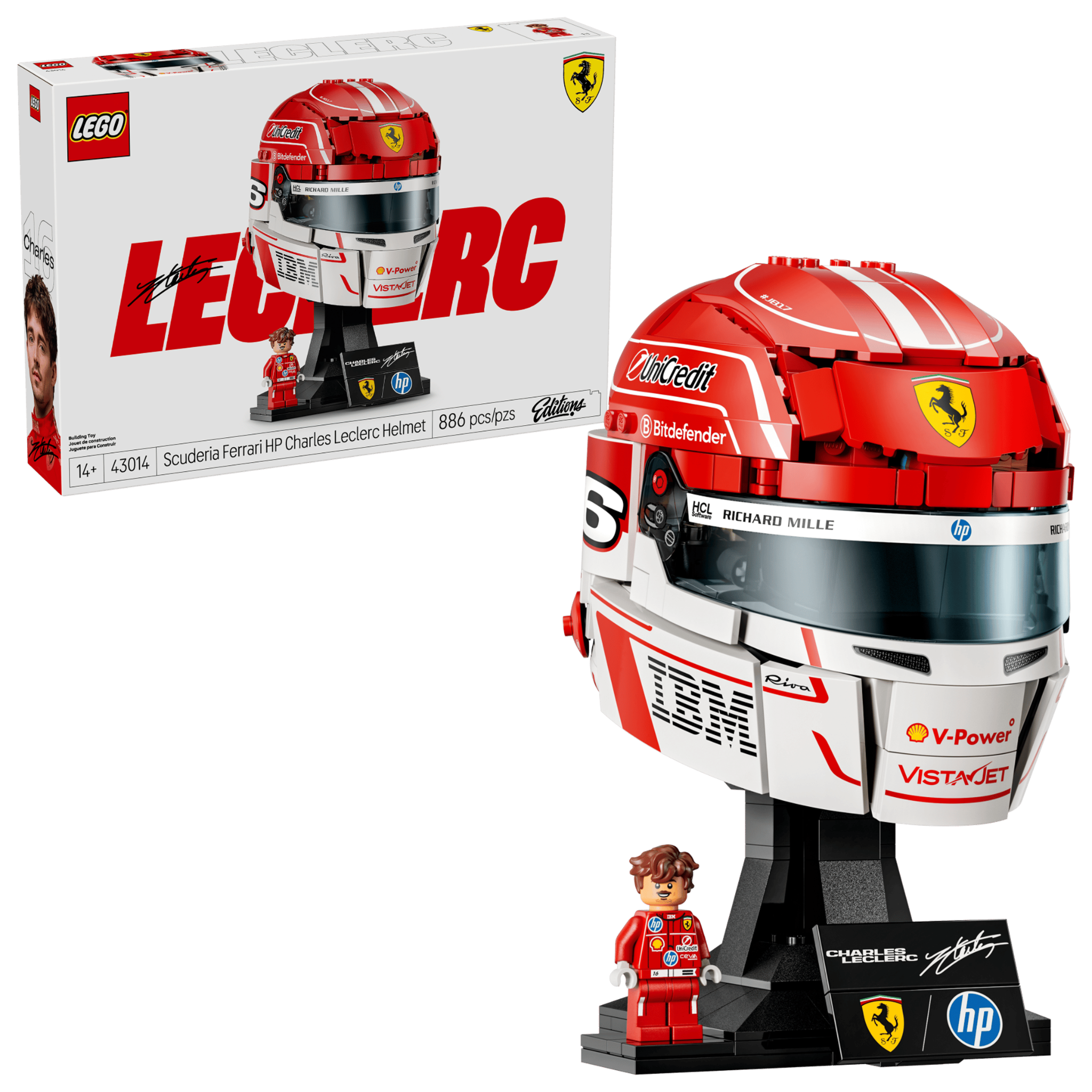  Mô Hình Lego Scuderia Ferrari HP Charles Leclerc Helmet 
