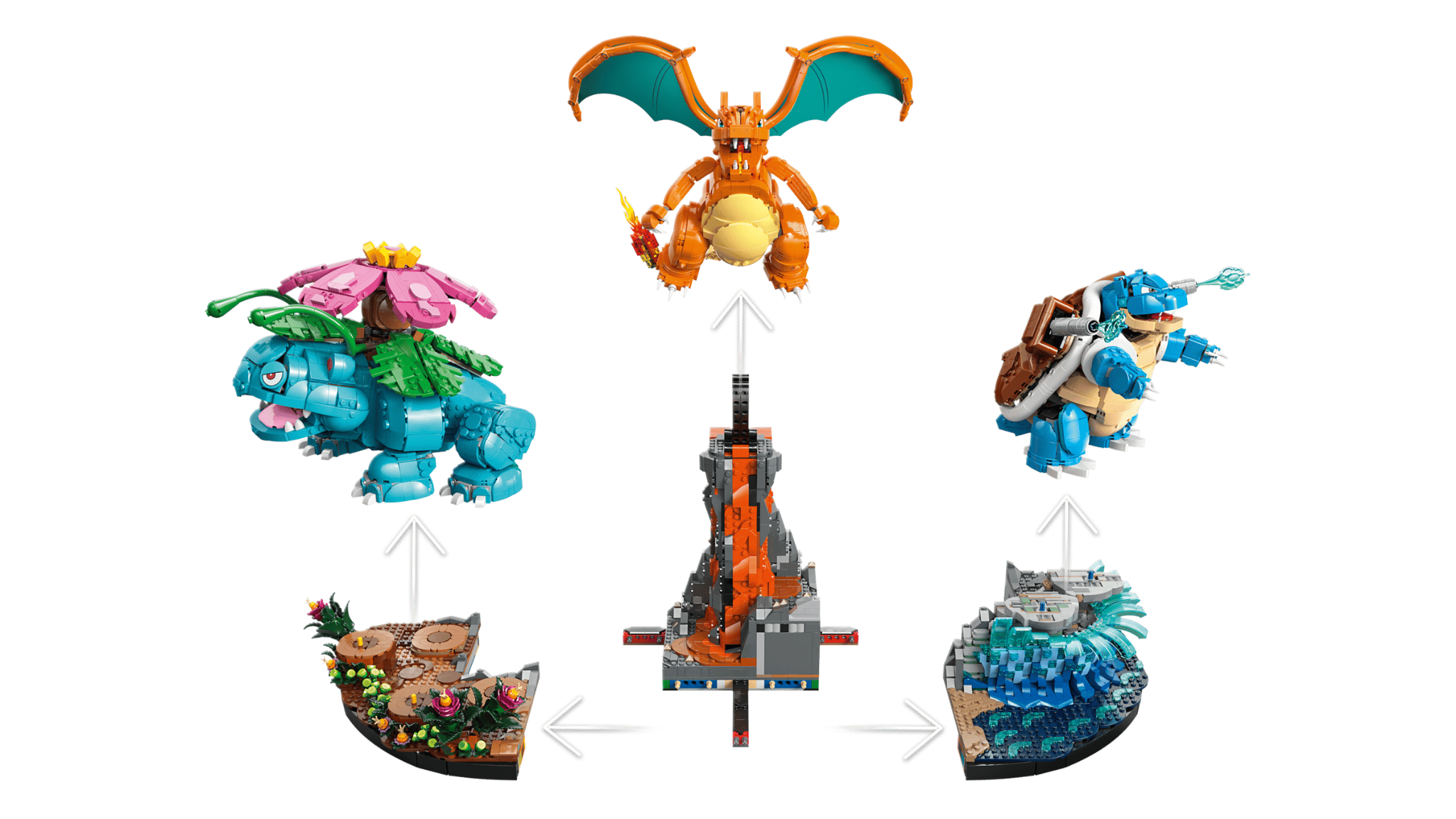  Mô Hình Lego Venusaur, Charizard and Blastoise 