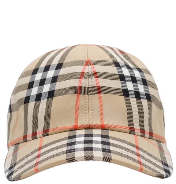  Mũ Burberry Check Cotton Baseball Cap 'Beige' 