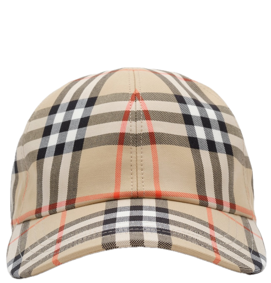  Mũ Burberry Check Cotton Baseball Cap 'Beige' 