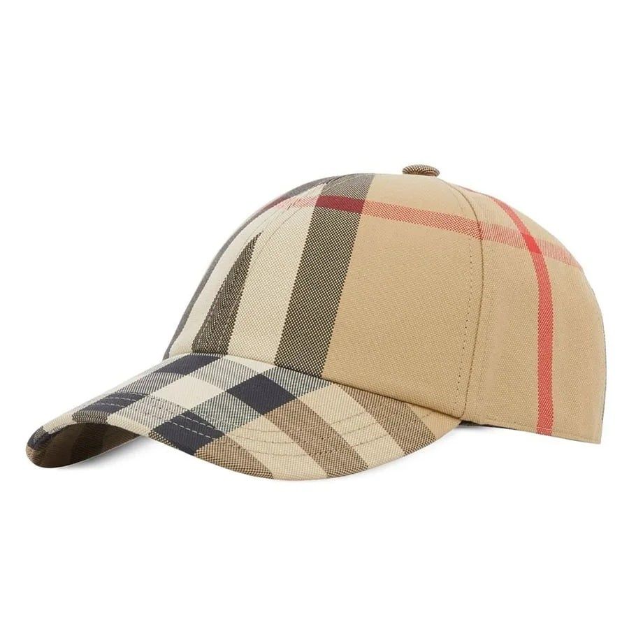  Mũ Burberry Embroidered Logo Check Baseball Cap 'Beige' 