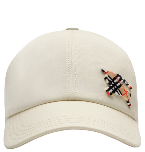  Mũ Burberry Knight Tropical Gabardine Baseball Cap 'White' 