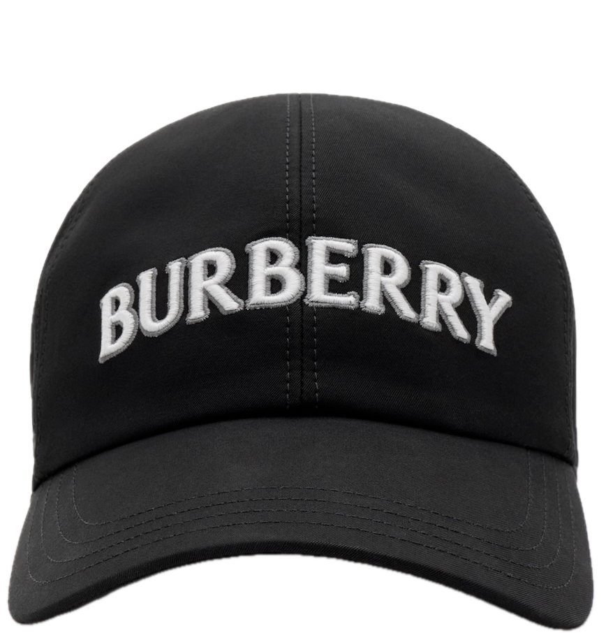  Mũ Burberry Logo Gabardine Baseball Cap 'Black' 