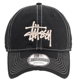  Mũ Stussy New Era 9Twenty Washed Basic Trucker 'Black' 