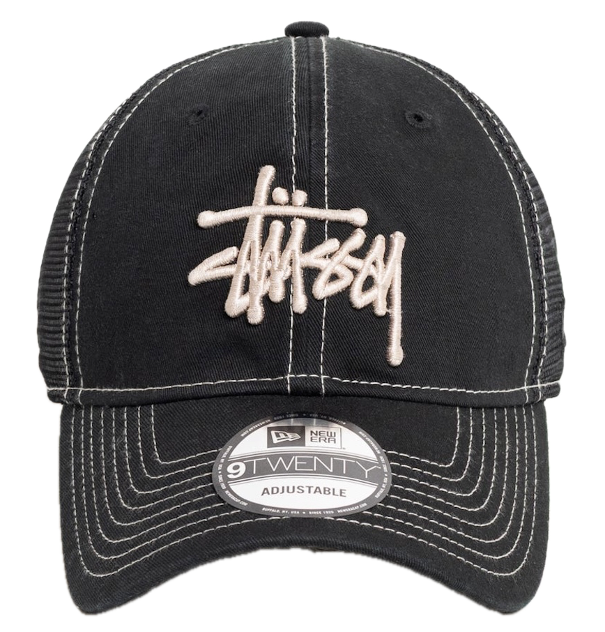  Mũ Stussy New Era 9Twenty Washed Basic Trucker 'Black' 