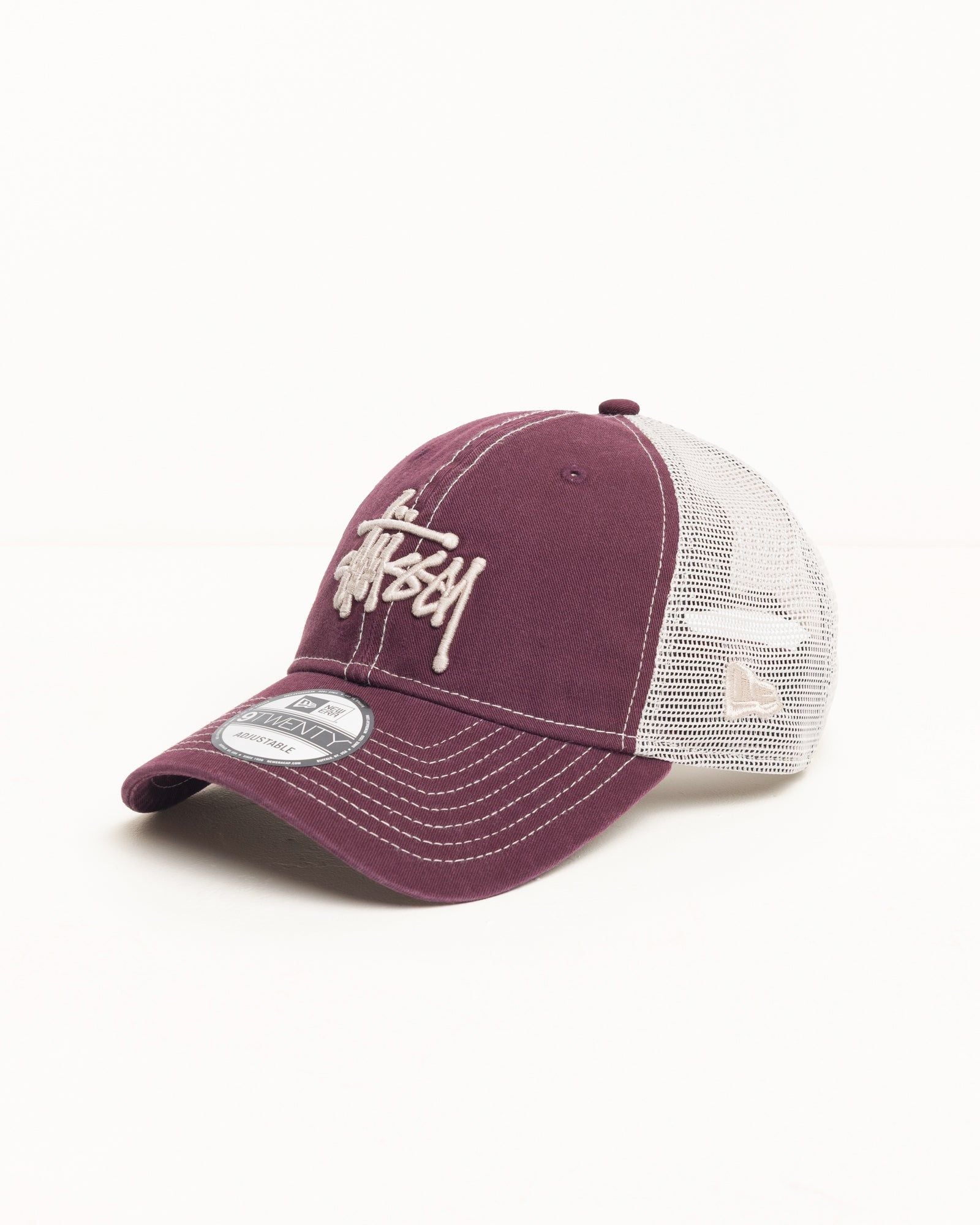  Mũ Stussy New Era 9Twenty Washed Basic Trucker 'Maroon' 