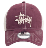  Mũ Stussy New Era 9Twenty Washed Basic Trucker 'Maroon' 