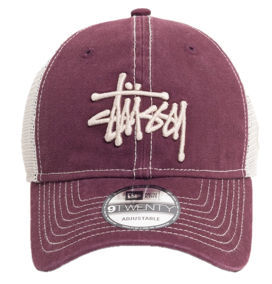  Mũ Stussy New Era 9Twenty Washed Basic Trucker 'Maroon' 