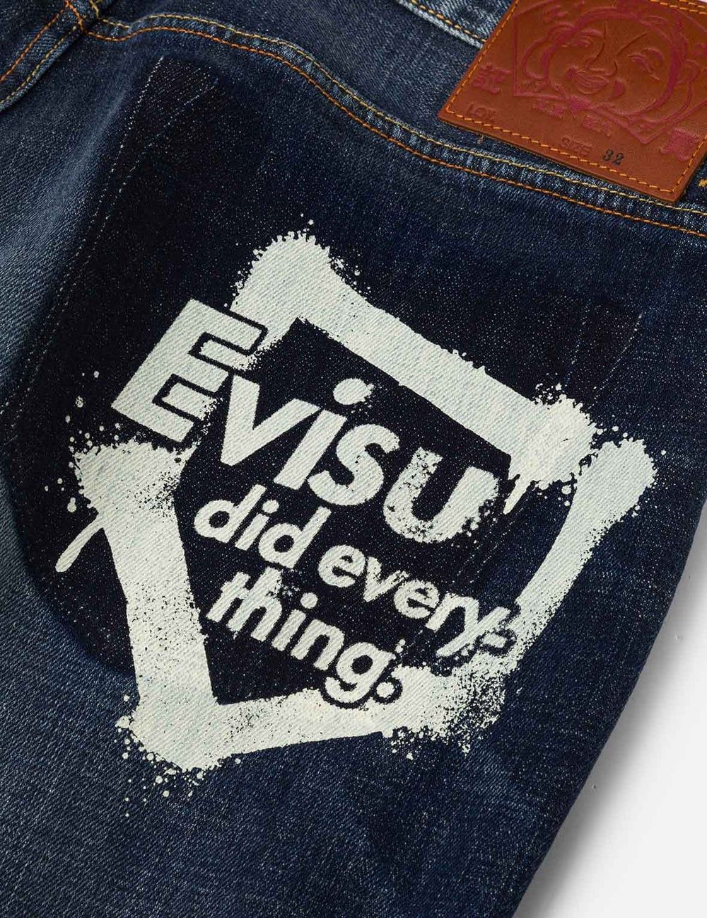  Quần Evisu Graffiti Seagull Logo Print Joggers 'Indigo' 